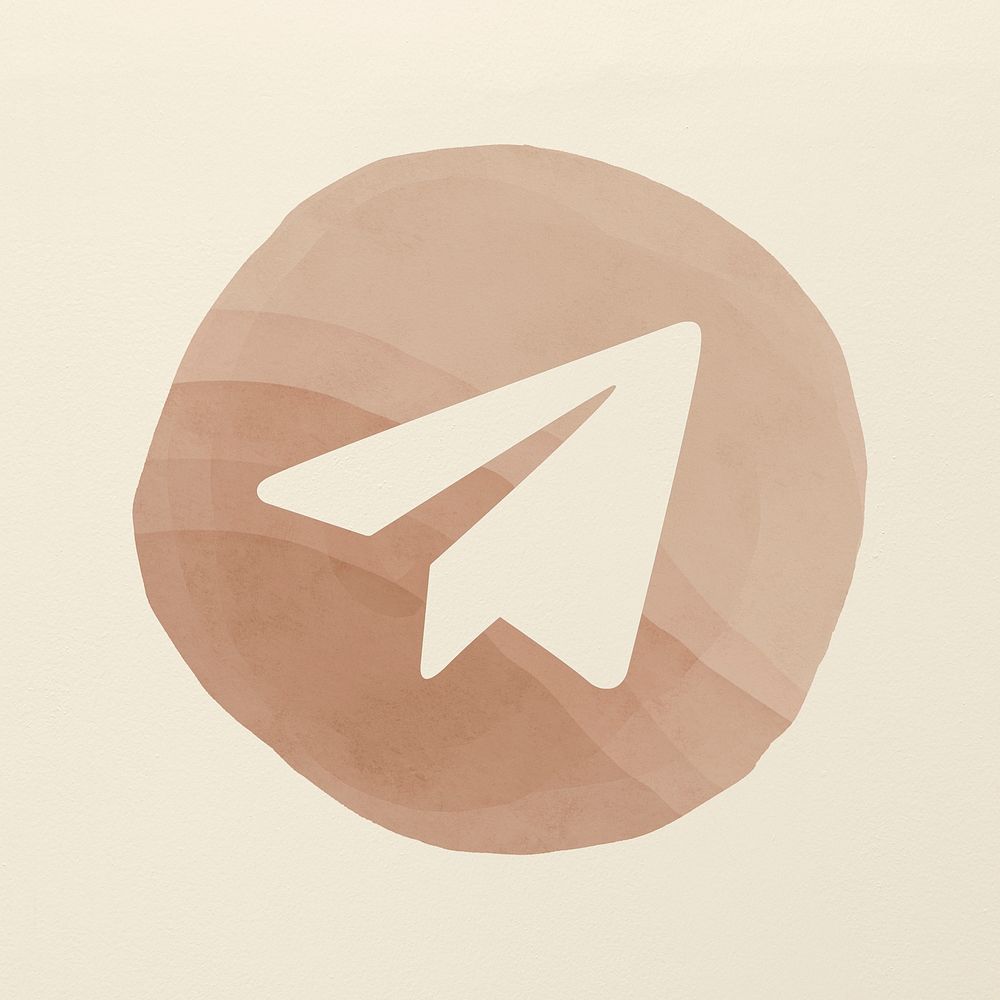 Telegram logo psd in watercolor design. Social media icon. 2 AUGUST 2021 - BANGKOK, THAILAND