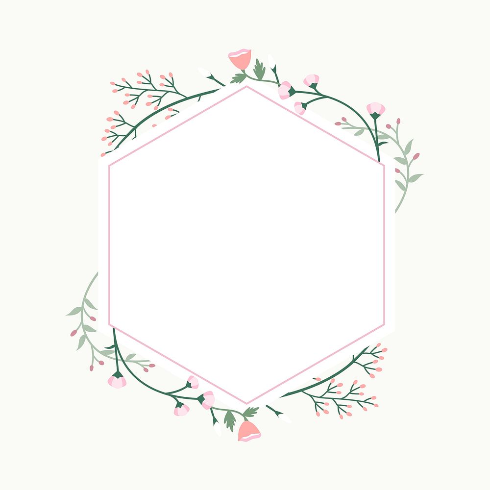 Floral frame psd with wildflower border