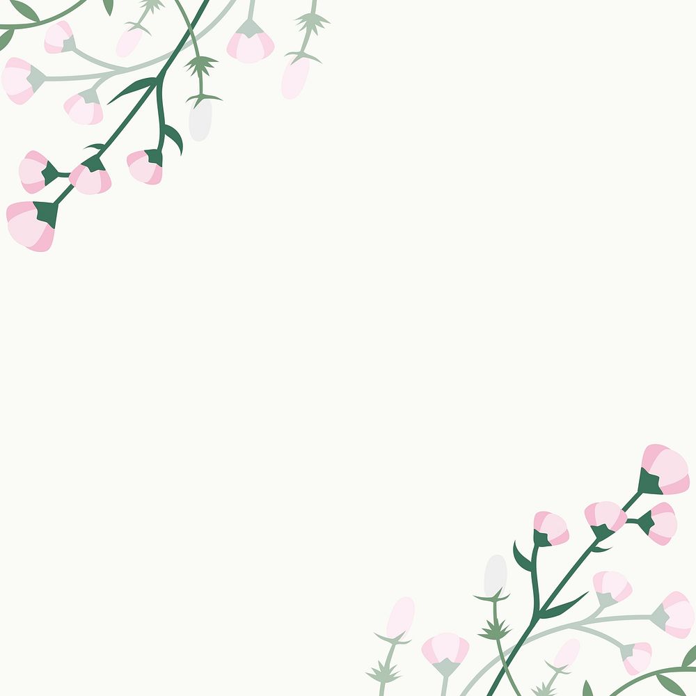 Floral frame psd with wildflower border
