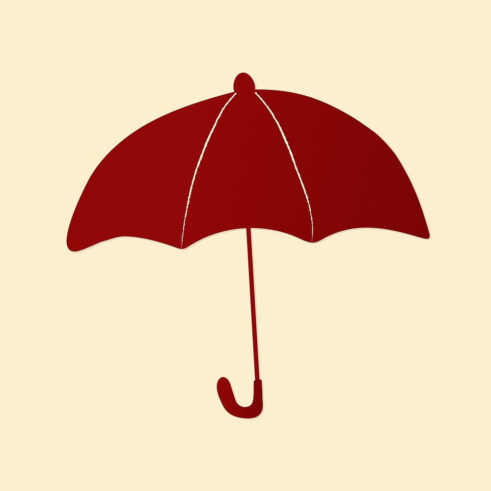 Cute umbrella sticker, printable weather clipart psd