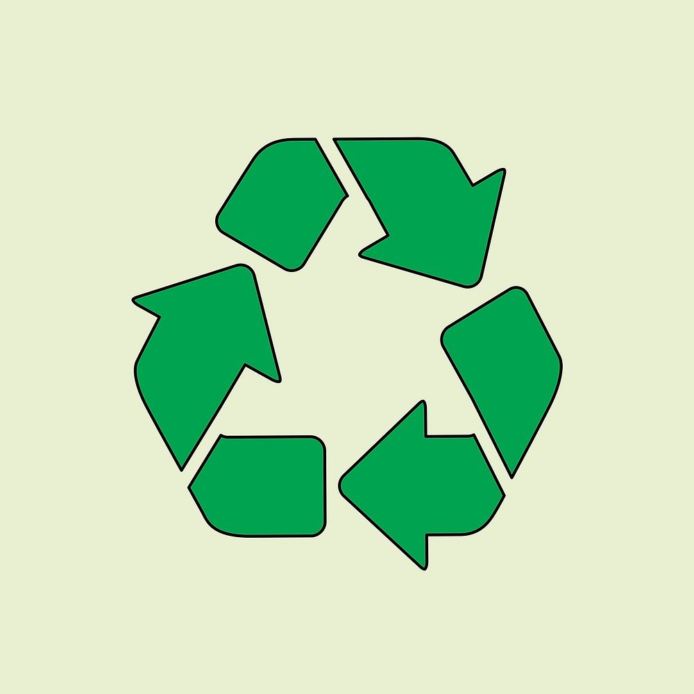 Recycle symbol sticker psd illustration, zero waste