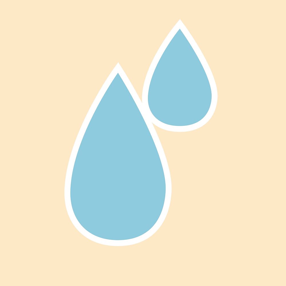 Badge sticker psd blue water drop label illustration