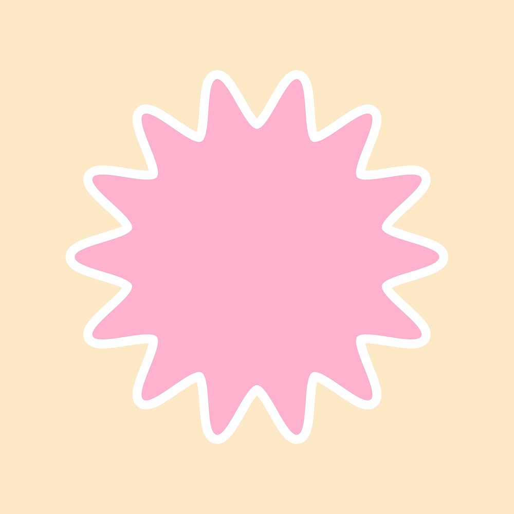 Badge sticker psd pink label illustration