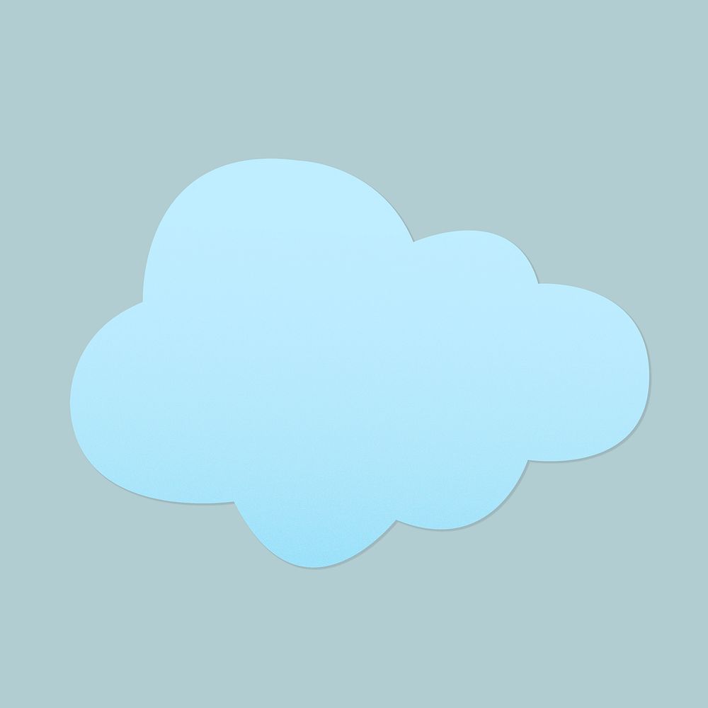 Cute cloud sticker, printable weather clipart psd