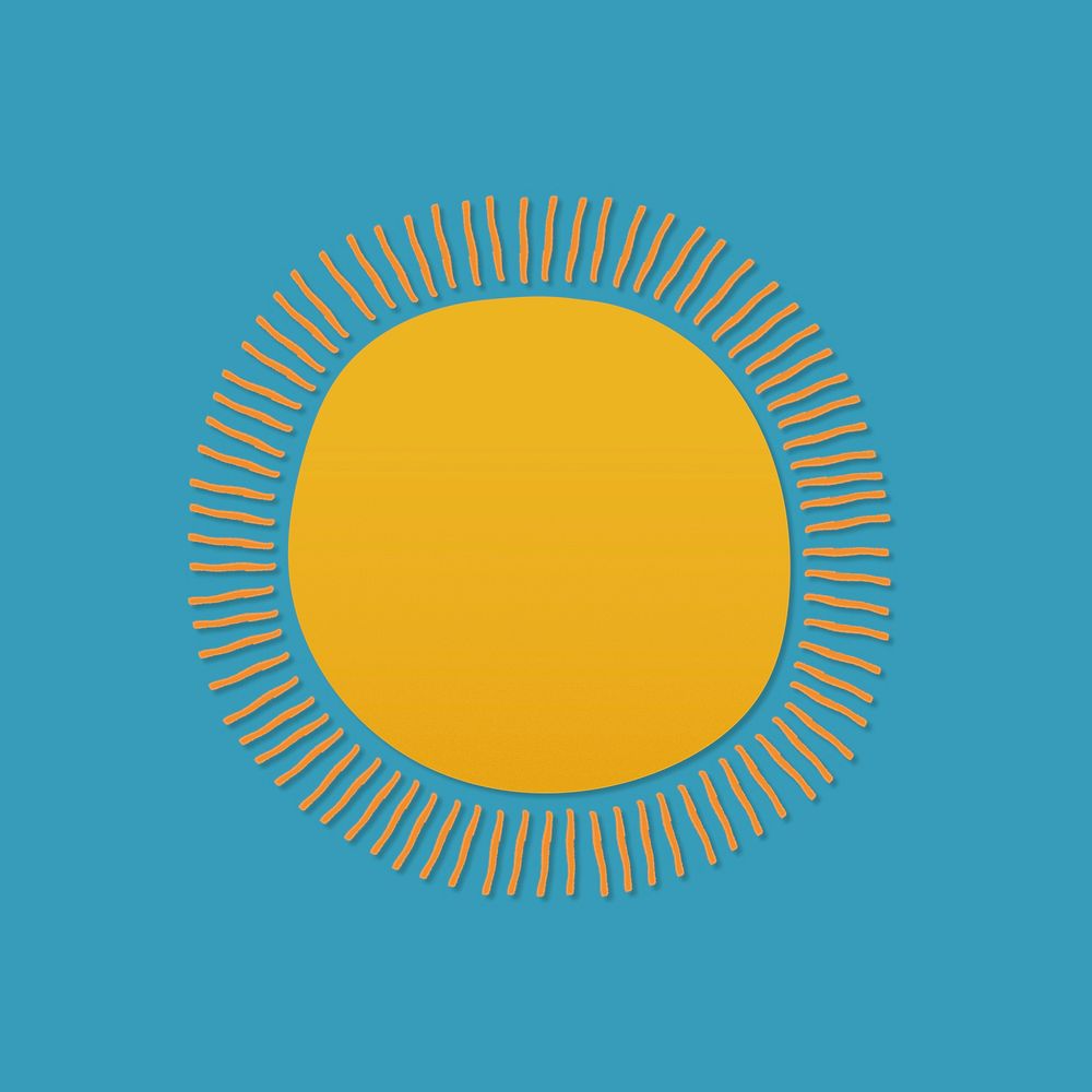 Cute sun sticker, printable weather clipart vector