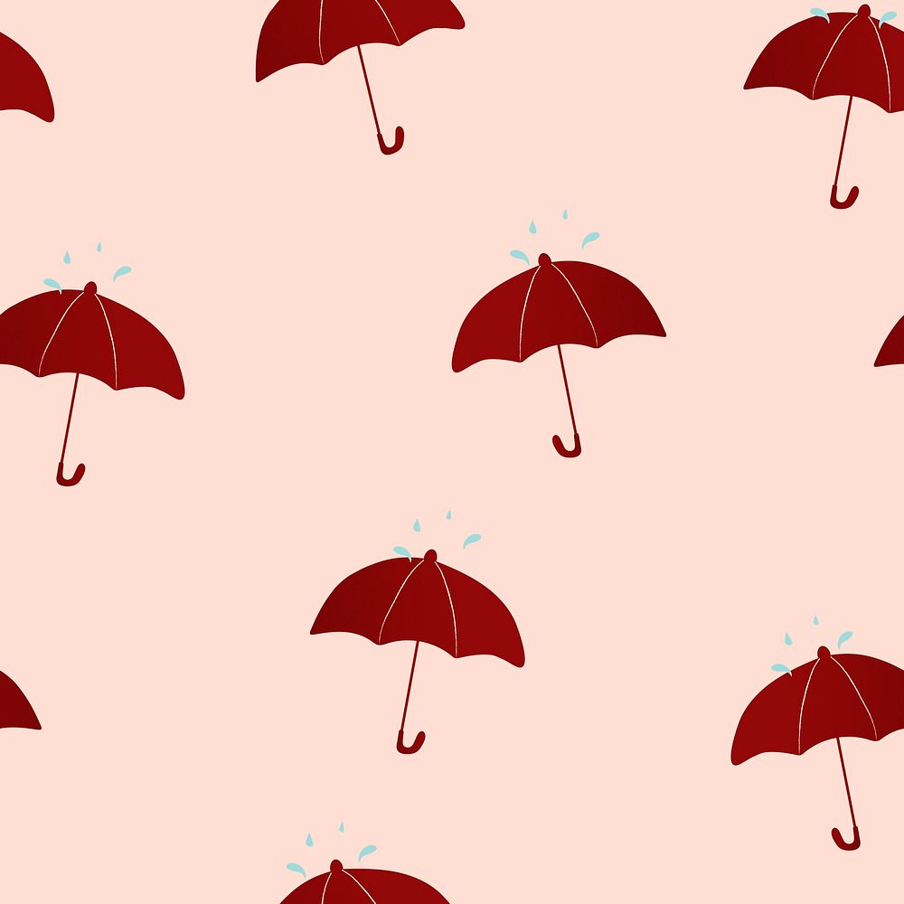 Pink seamless pattern background, umbrella illustration vector