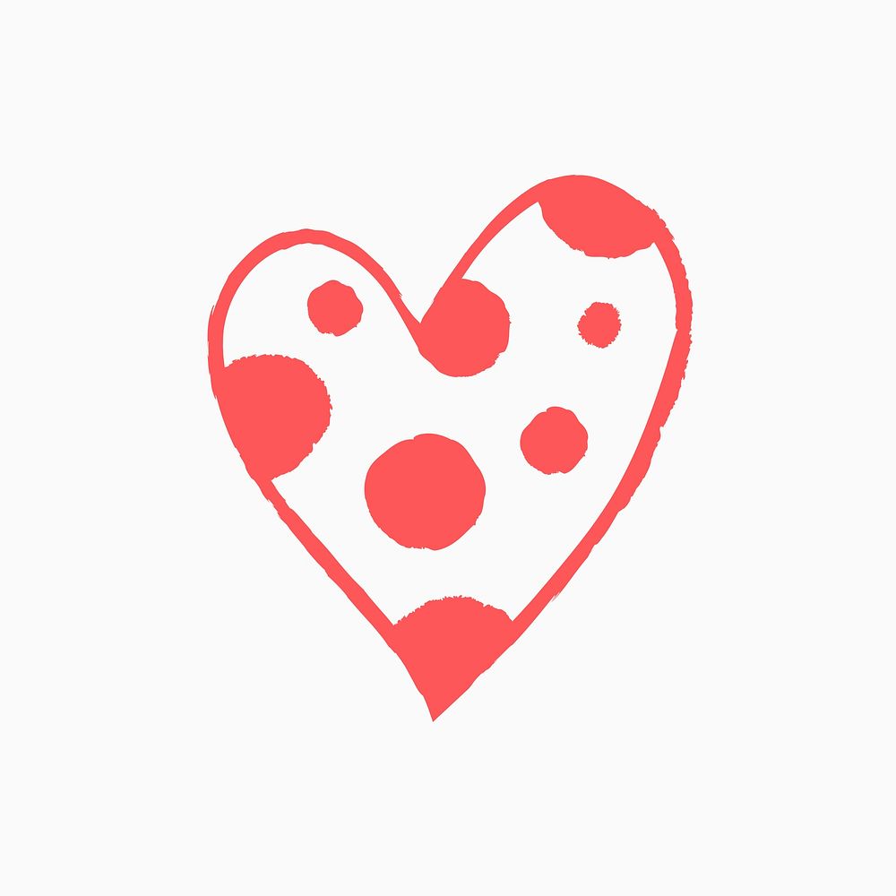 Heart psd pink icon, cute Valentine's day illustration