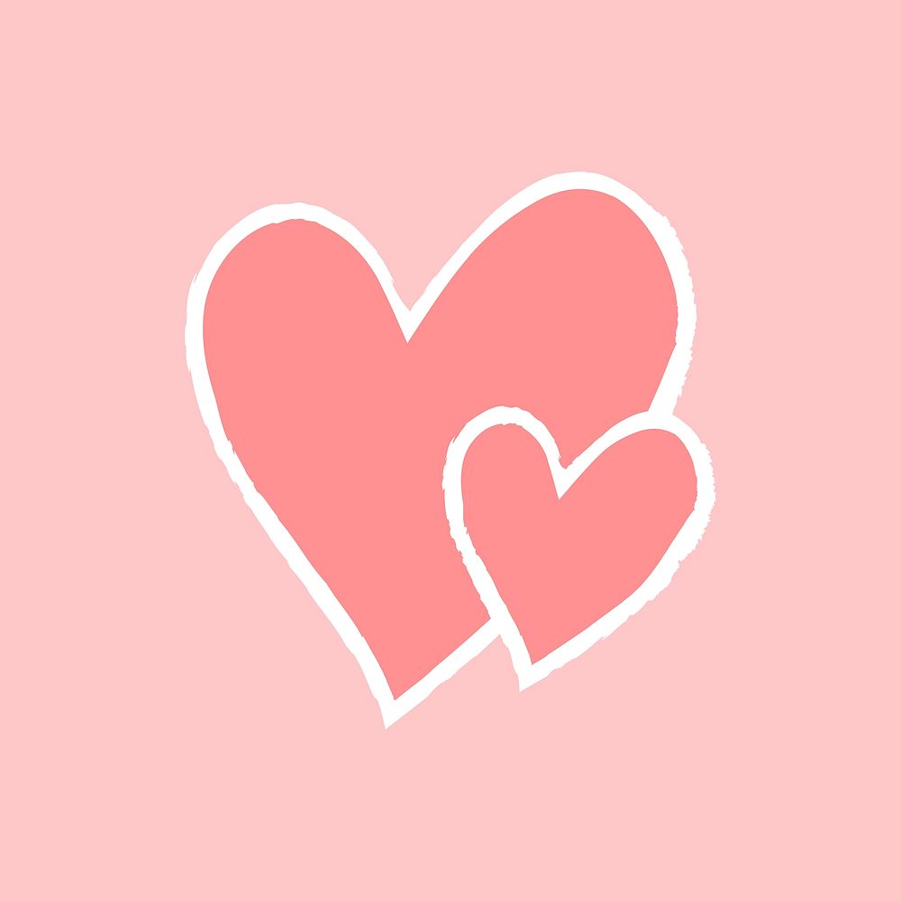 Heart psd pink icon, cute Valentine's day illustration