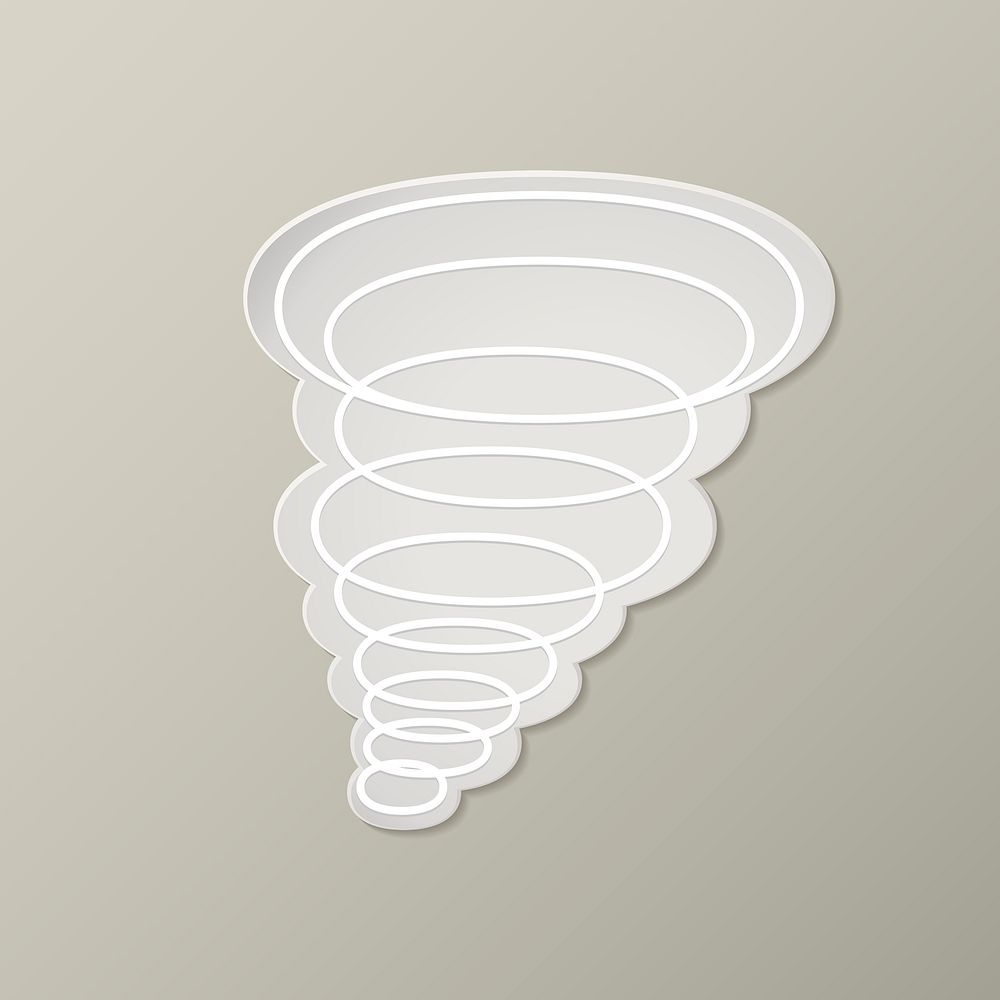 3D tornado element, cute weather clipart psd on grey background