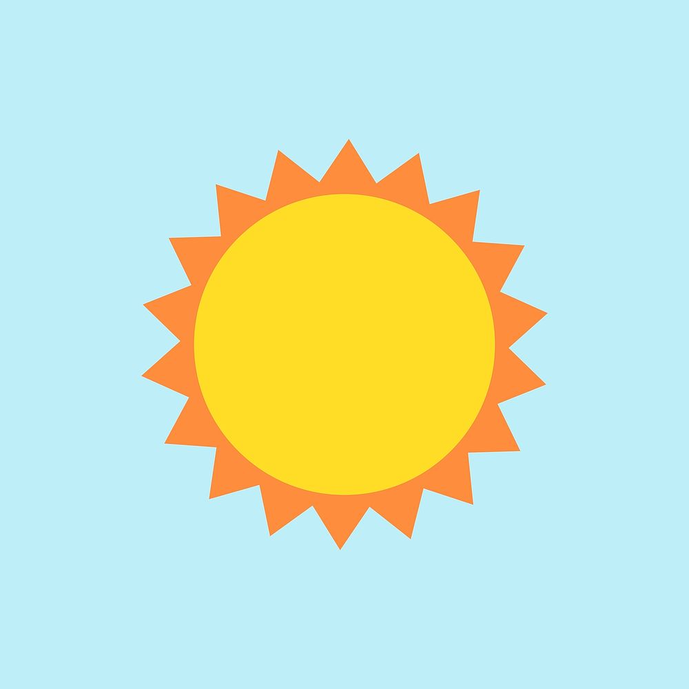 Paper craft sun element, cute weather clipart psd on light blue background