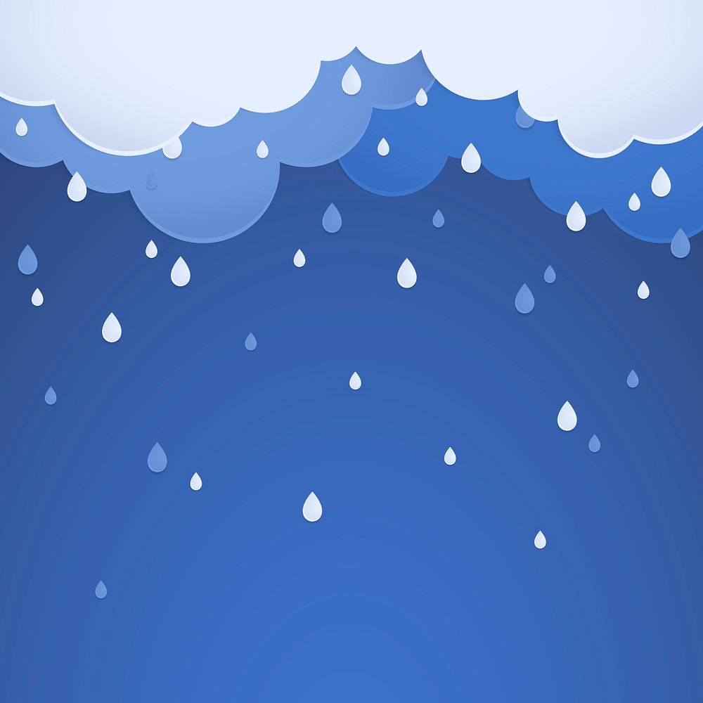 Rain illustration, 3d design, dark blue background vector