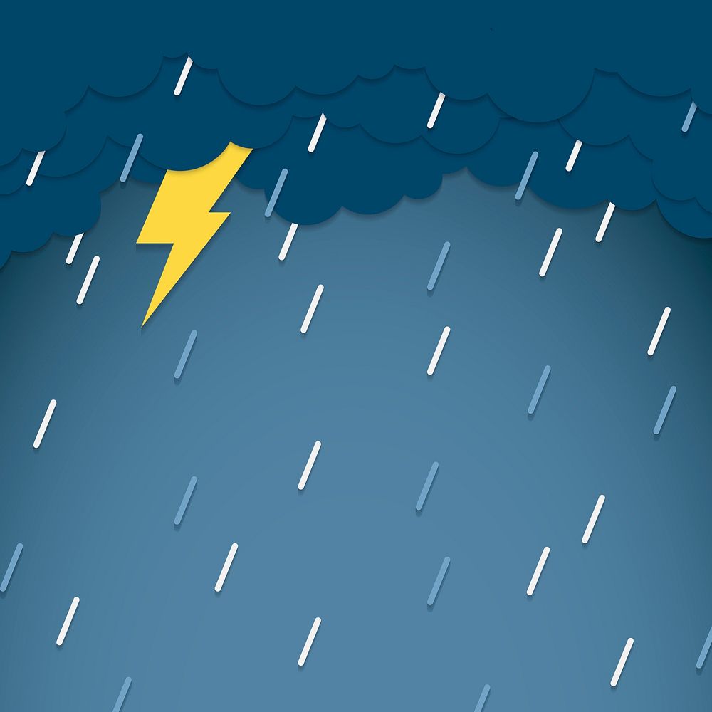 Lightning illustration, 3d design, blue background vector