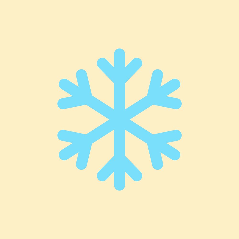 Paper snowflake element, cute weather clipart psd on yellow background