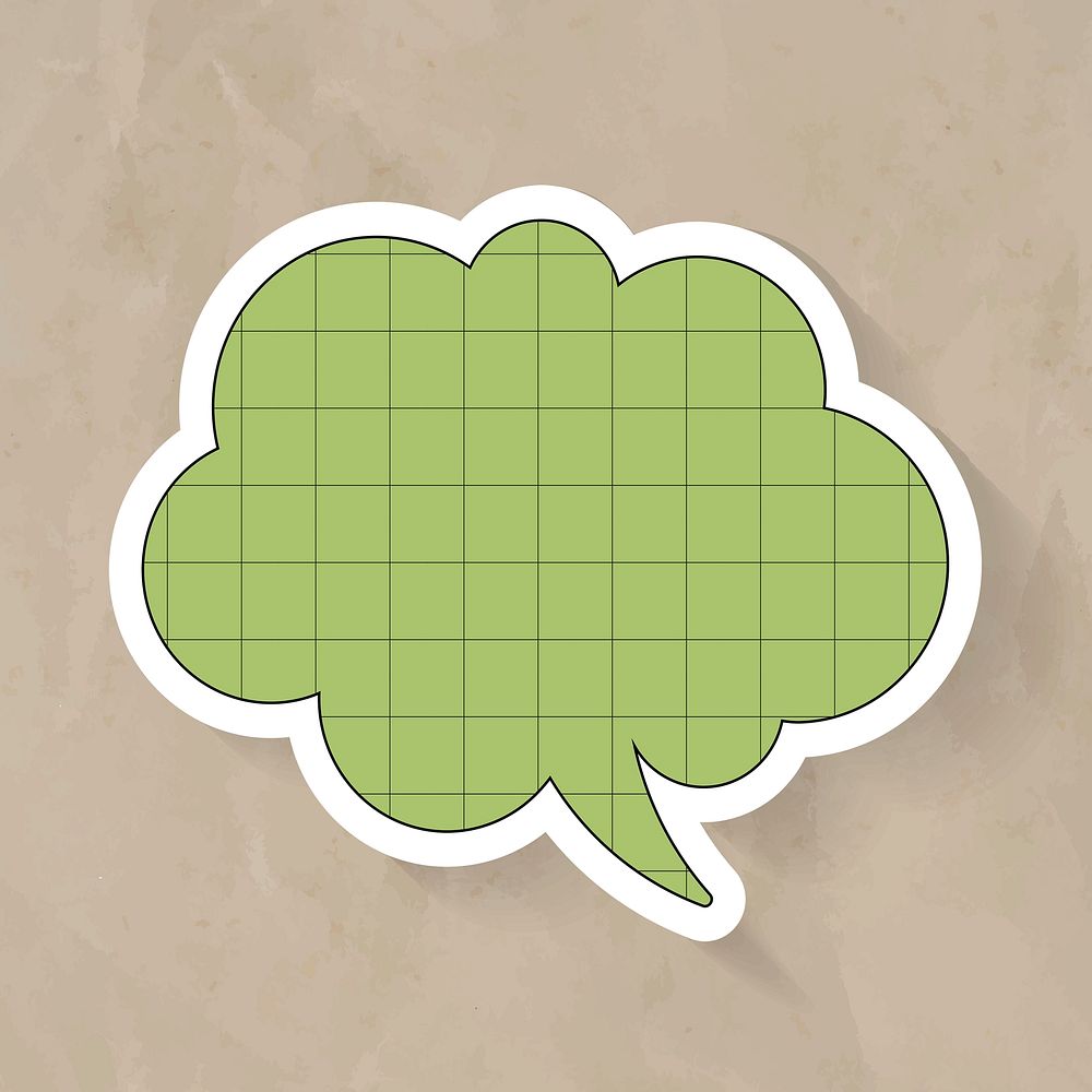 Announcement speech bubble psd design, grid paper pattern style