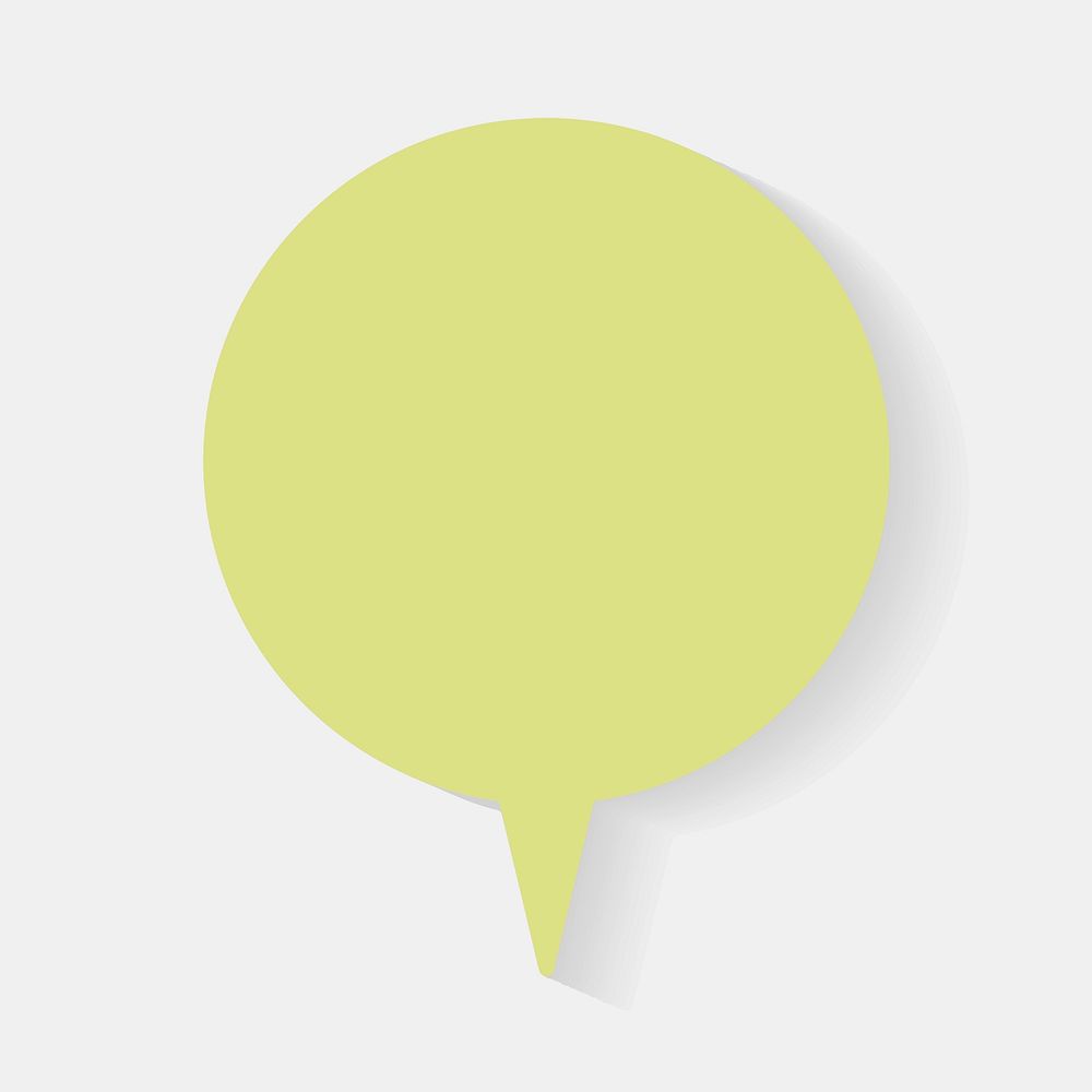 Announcement speech bubble psd icon, green flat design
