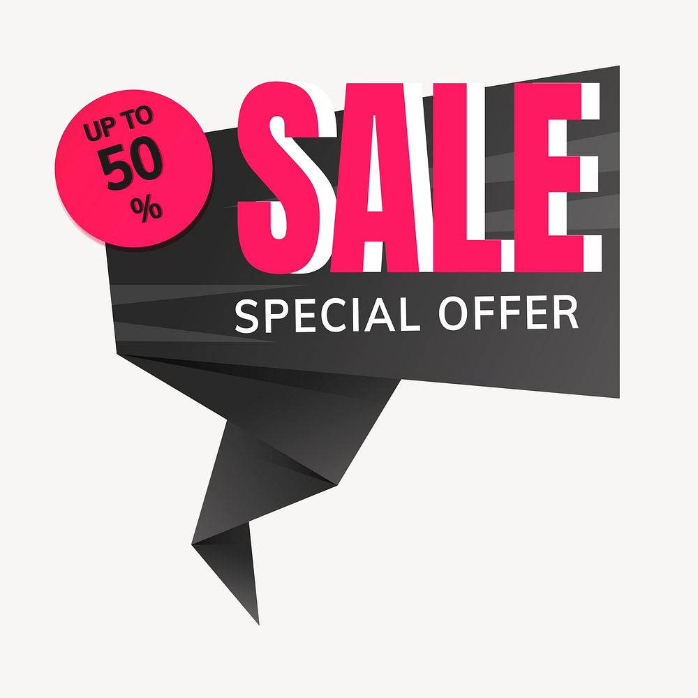 Sale badge sticker, special offer shopping clipart psd