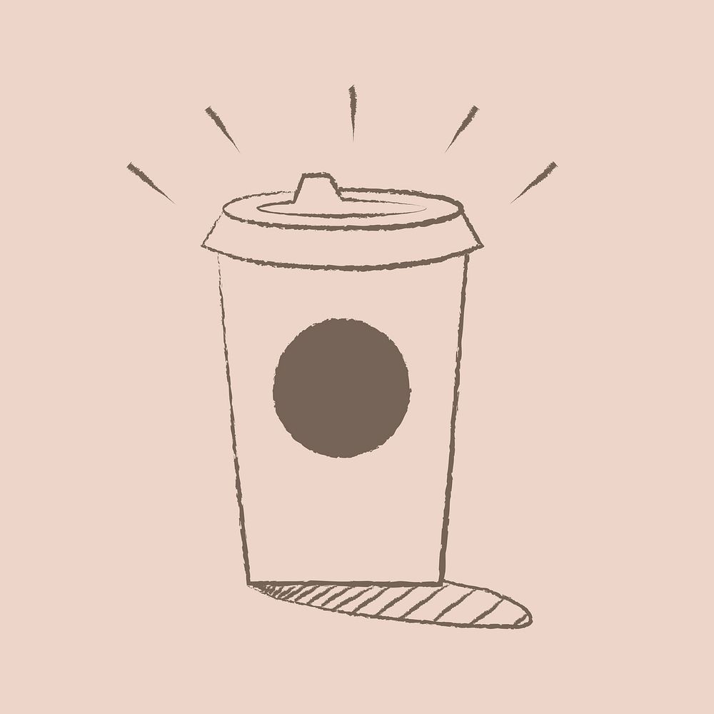 Coffee cup illustration psd, breakfast design element