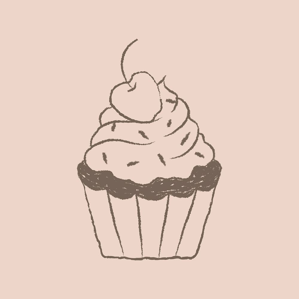 Cupcake cute psd bakery illustration