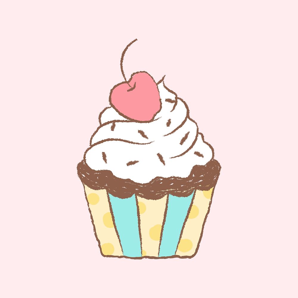 Cupcake cute psd bakery illustration