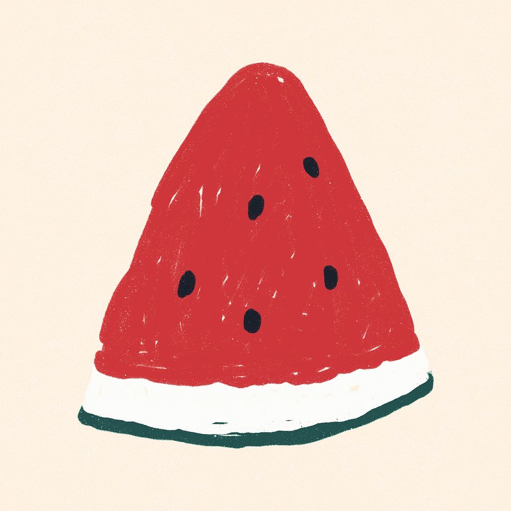 Fruit watermelon doodle drawing psd