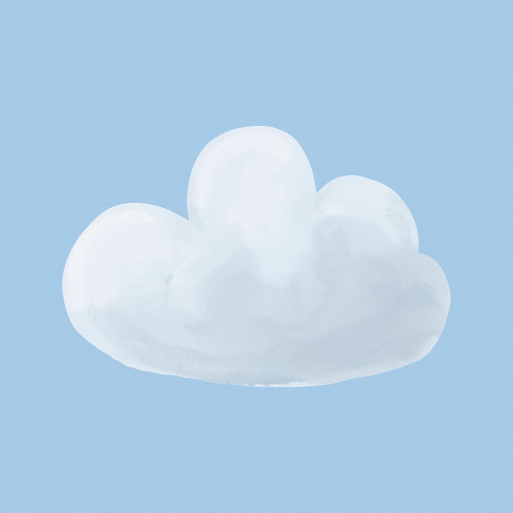 Cute watercolor cloud psd illustration