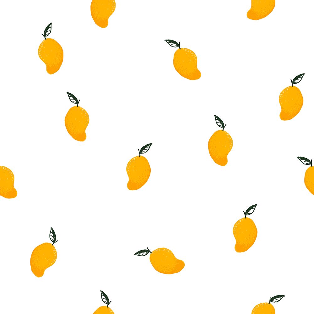 Mango seamless pattern background vector, cute fruit graphic