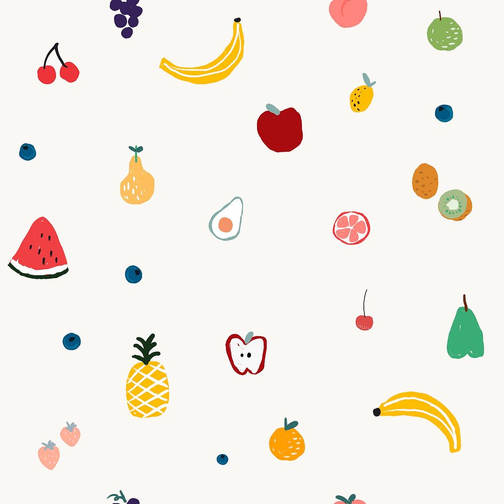 Fruit seamless pattern background vector