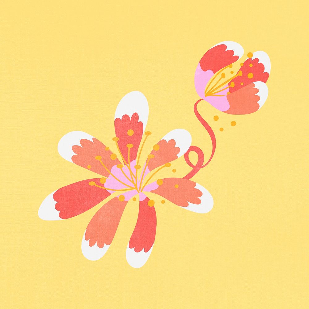 Colorful flower, spring clipart psd illustration