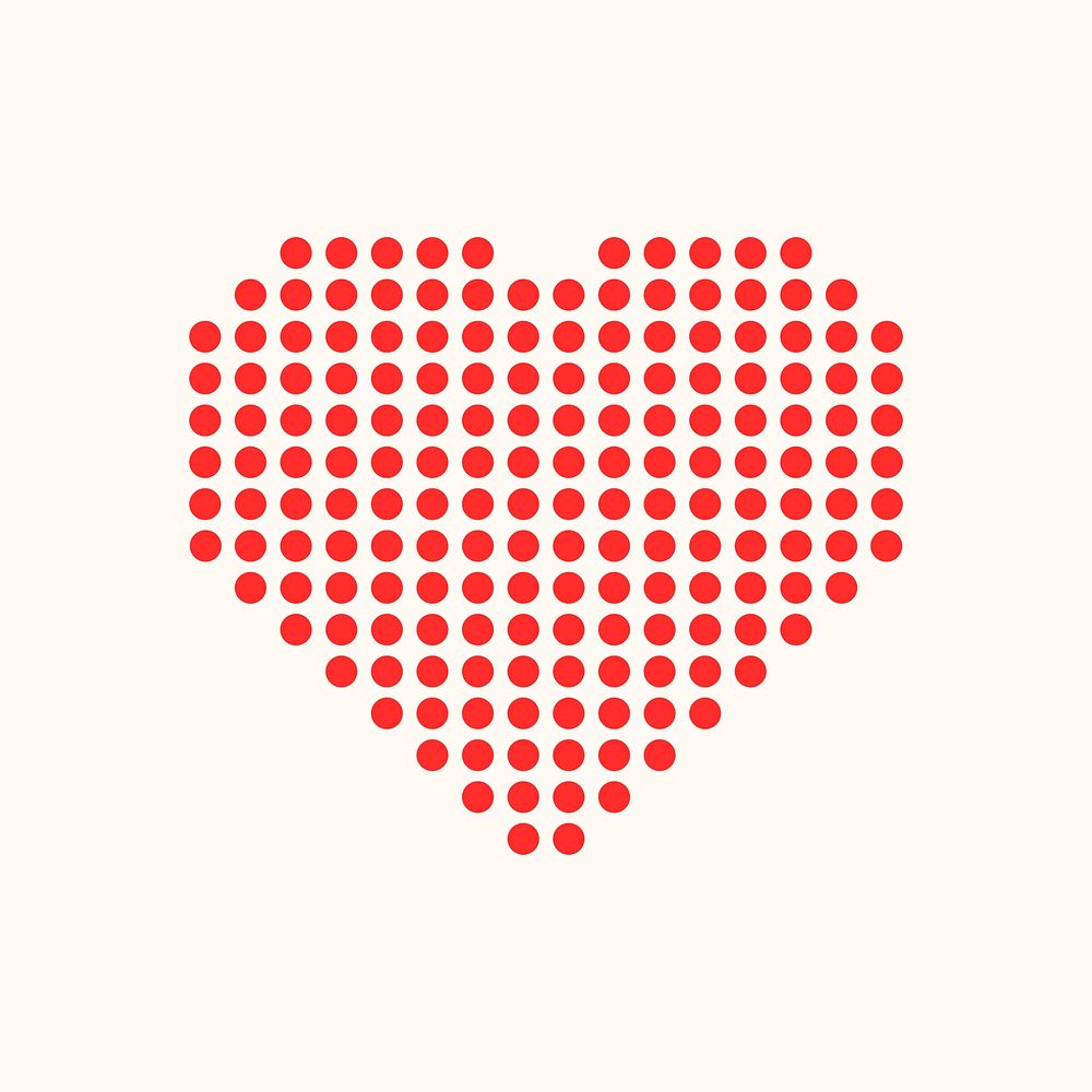 Red polka dot heart icon design psd
