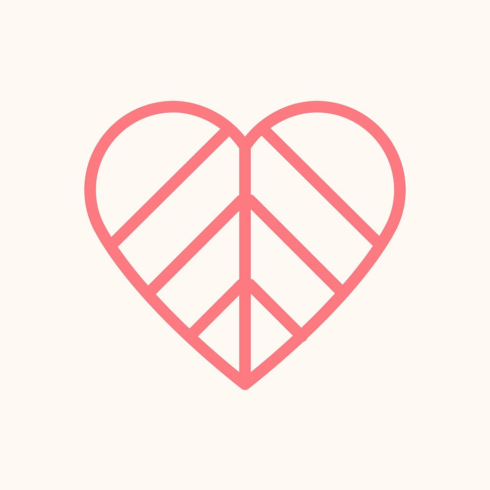 Heart icon sticker vector graphic