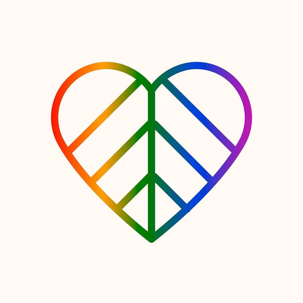 Pride heart, colorful icon psd