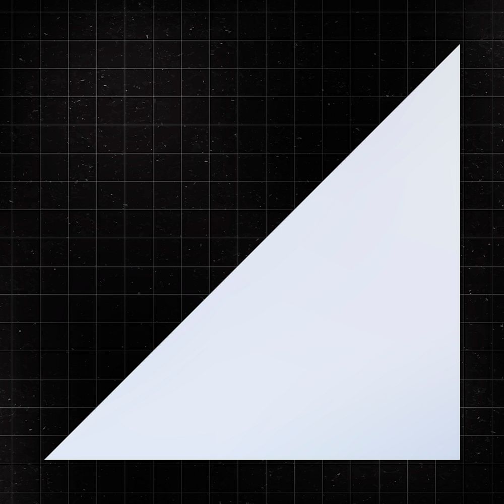 Triangle sticker geometric shape, white gradient flat clipart psd