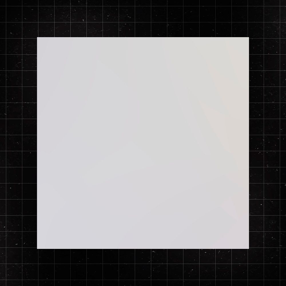Square sticker geometric shape, gray flat clipart psd