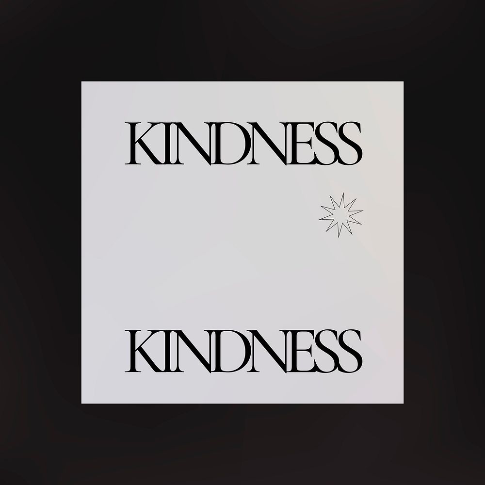 Kindness sticker, empowerment typography, retro gradient clipart psd