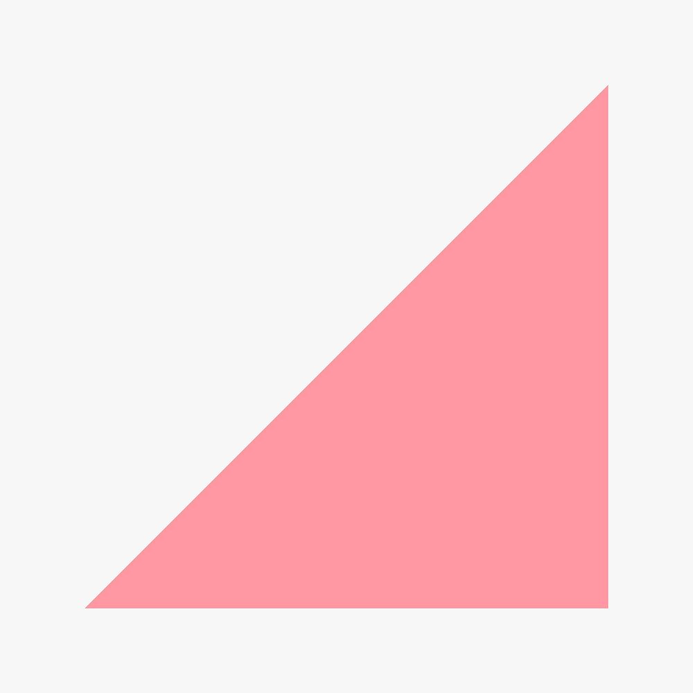 Triangle sticker geometric shape, pink flat clipart psd