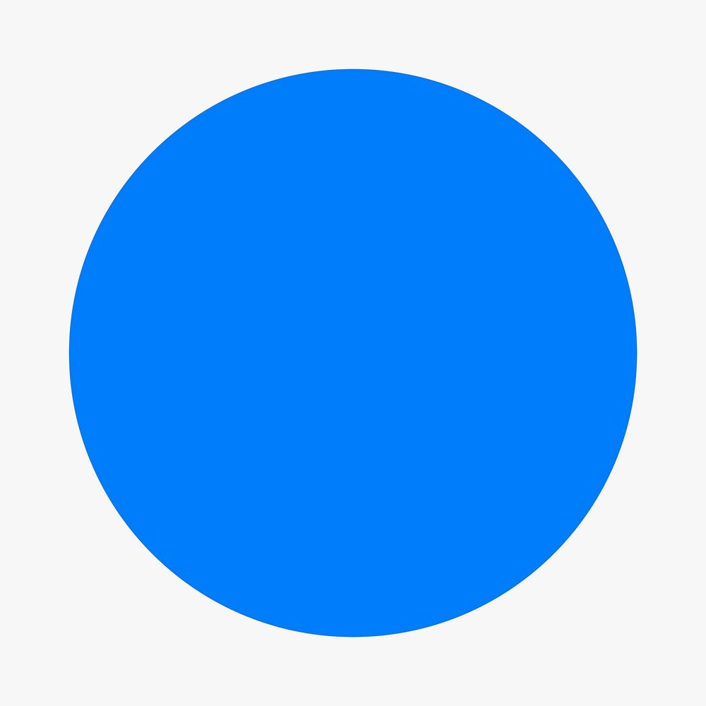 Circle sticker geometric shape, blue retro flat clipart psd