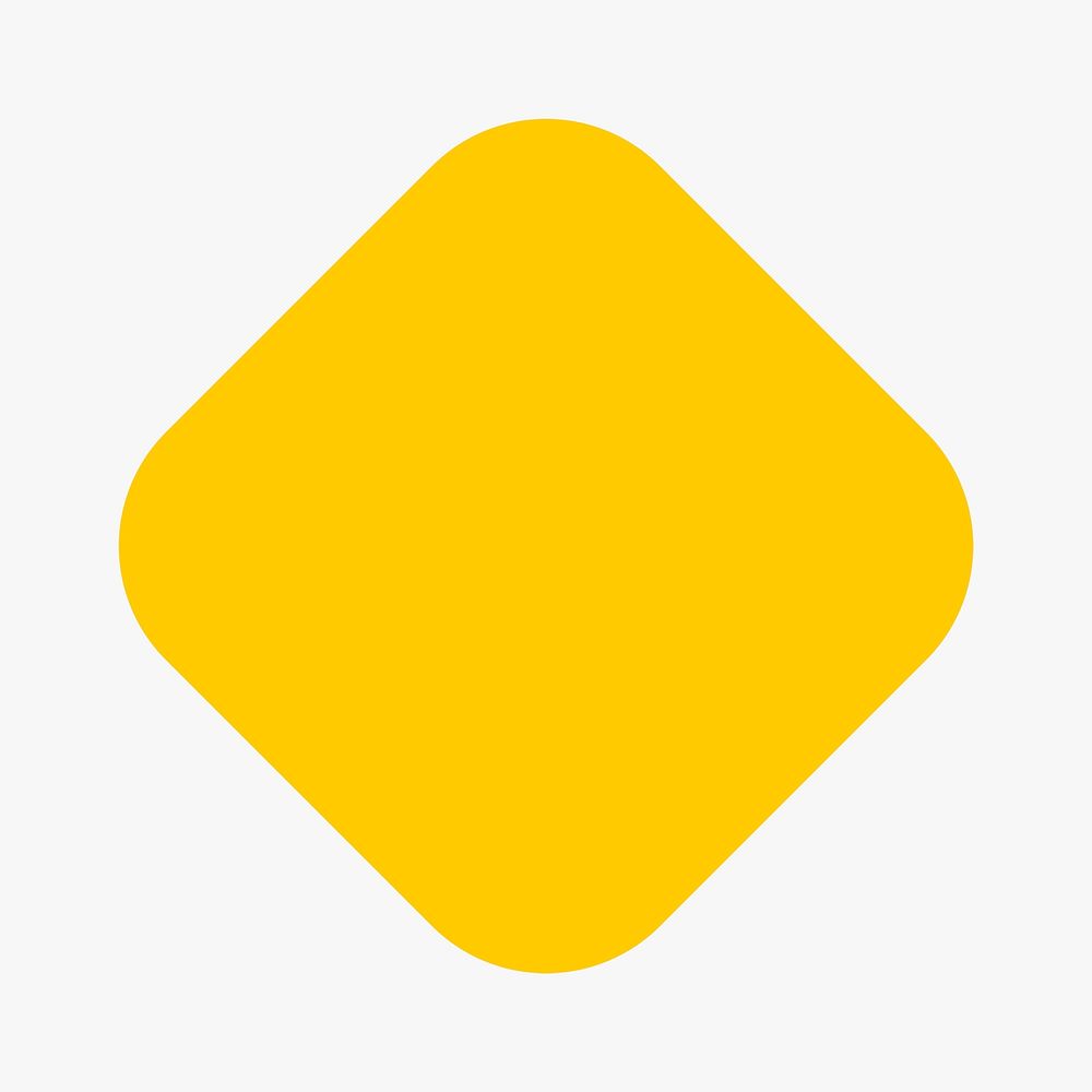 Square sticker geometric shape, yellow retro flat clipart psd