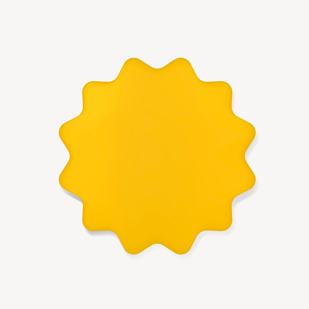 Yellow starburst sticker, badge psd clipart design space