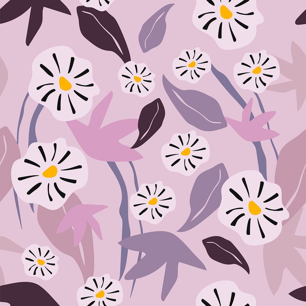 Aesthetic flower seamless pattern memphis background design