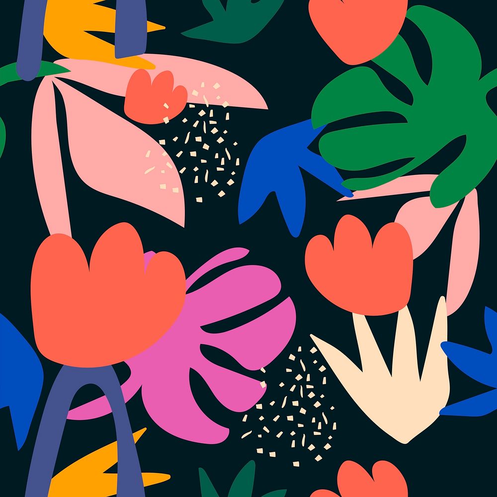 Aesthetic botanical pattern, seamless background for Instagram post