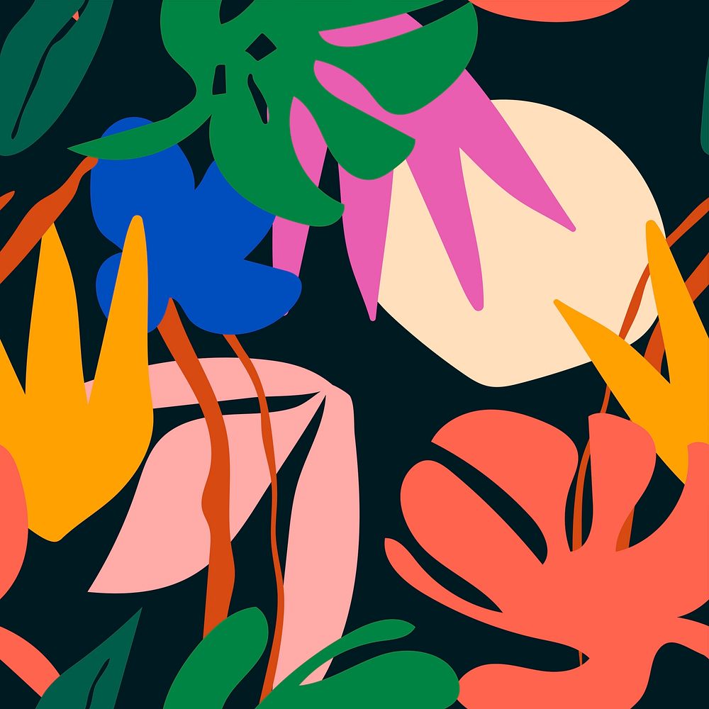 Botanical memphis seamless pattern, jungle background vector
