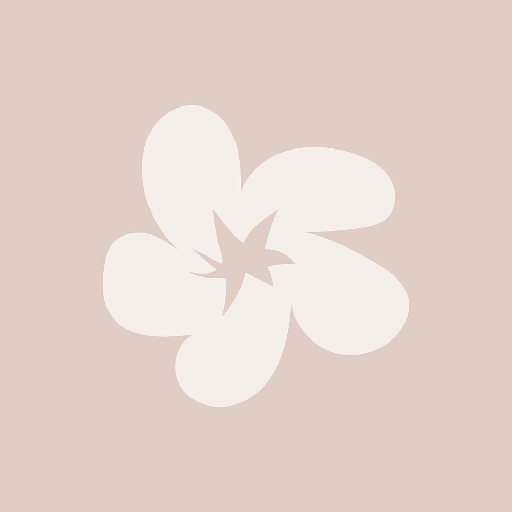 Aesthetic white flower shape, design element psd