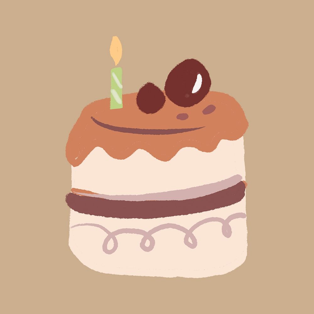 Chocolate cake, cute dessert psd