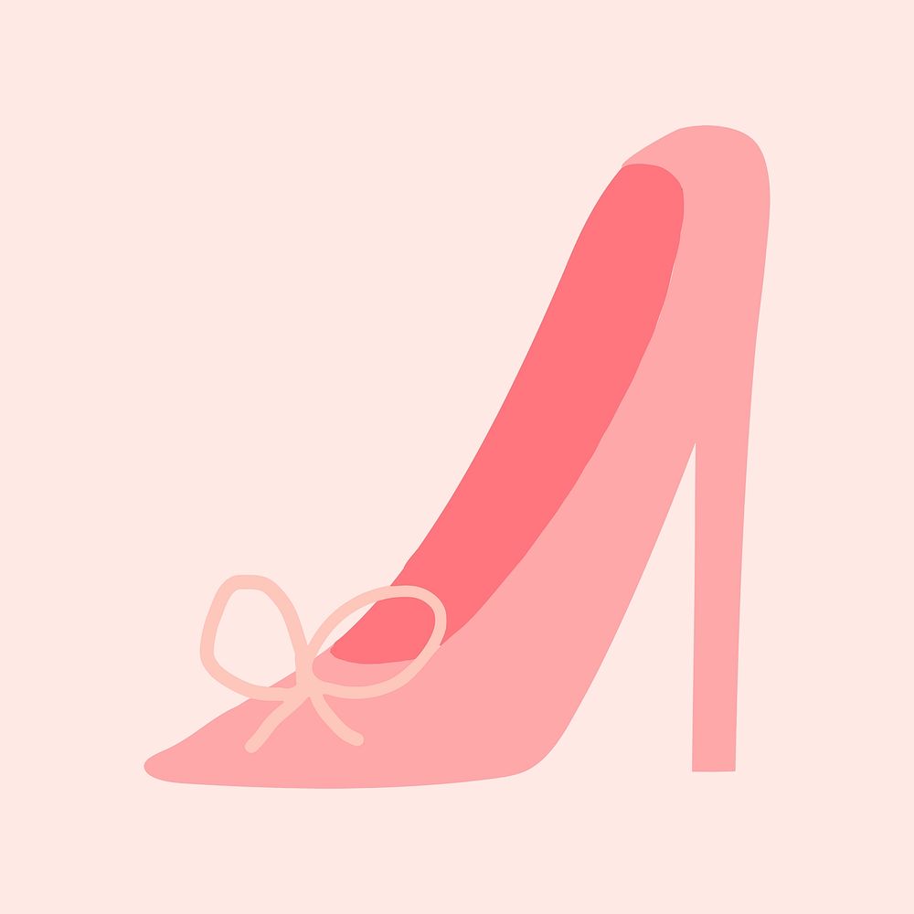 Pink high heels sticker collage element psd