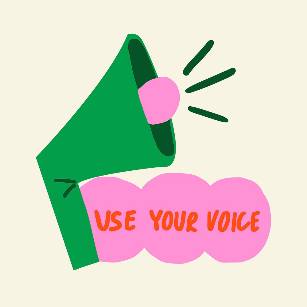 User your voice speaker sticker collage element psd