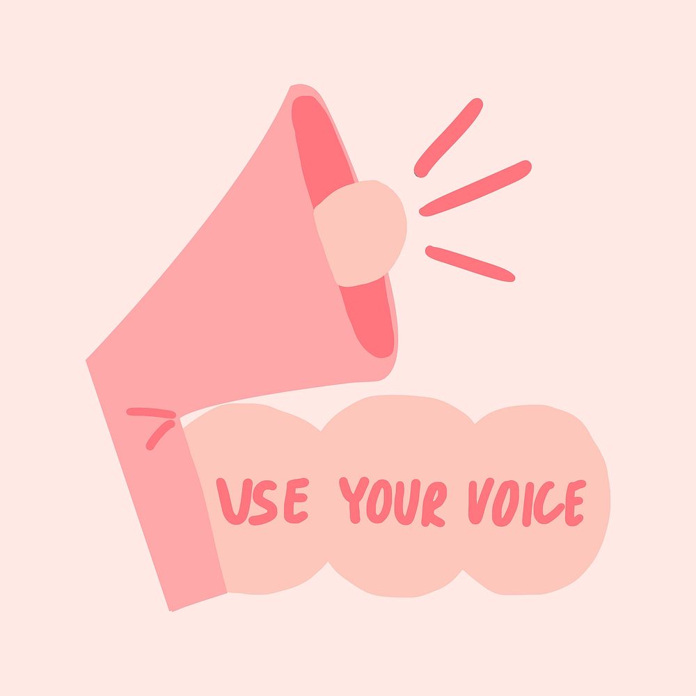 User your voice speaker sticker collage element psd