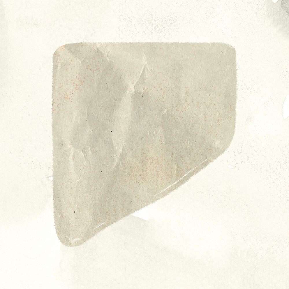 Beige shape collage element, abstract paper textured in earth tone psd