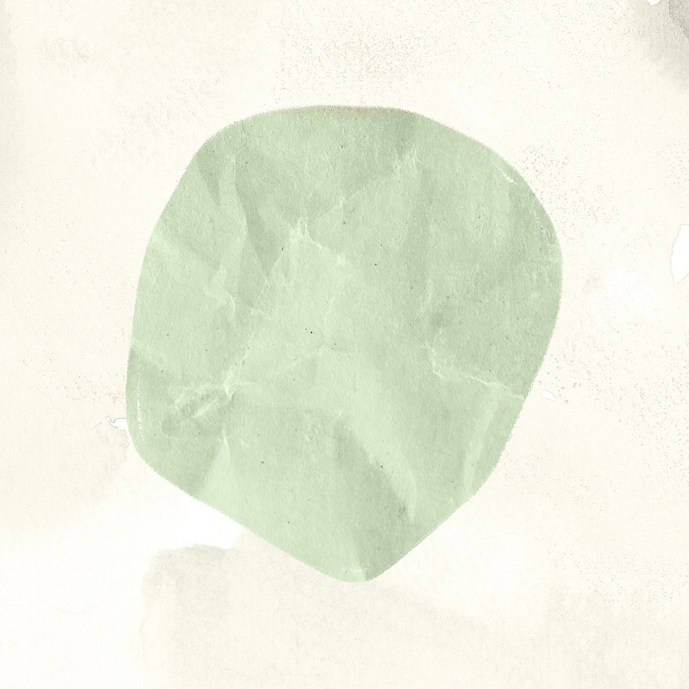 Green shape collage element, abstract paper textured in earth tone psd