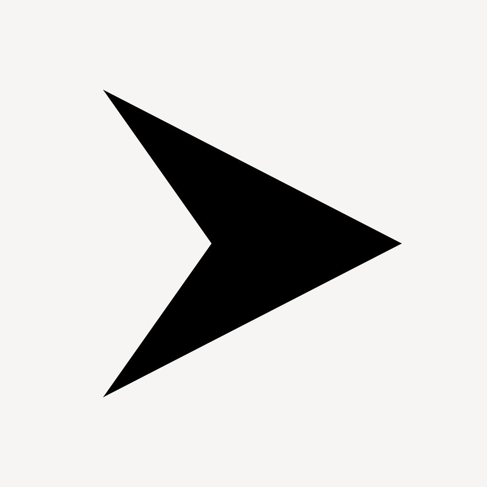 Arrow icon, black sticker, play symbol psd