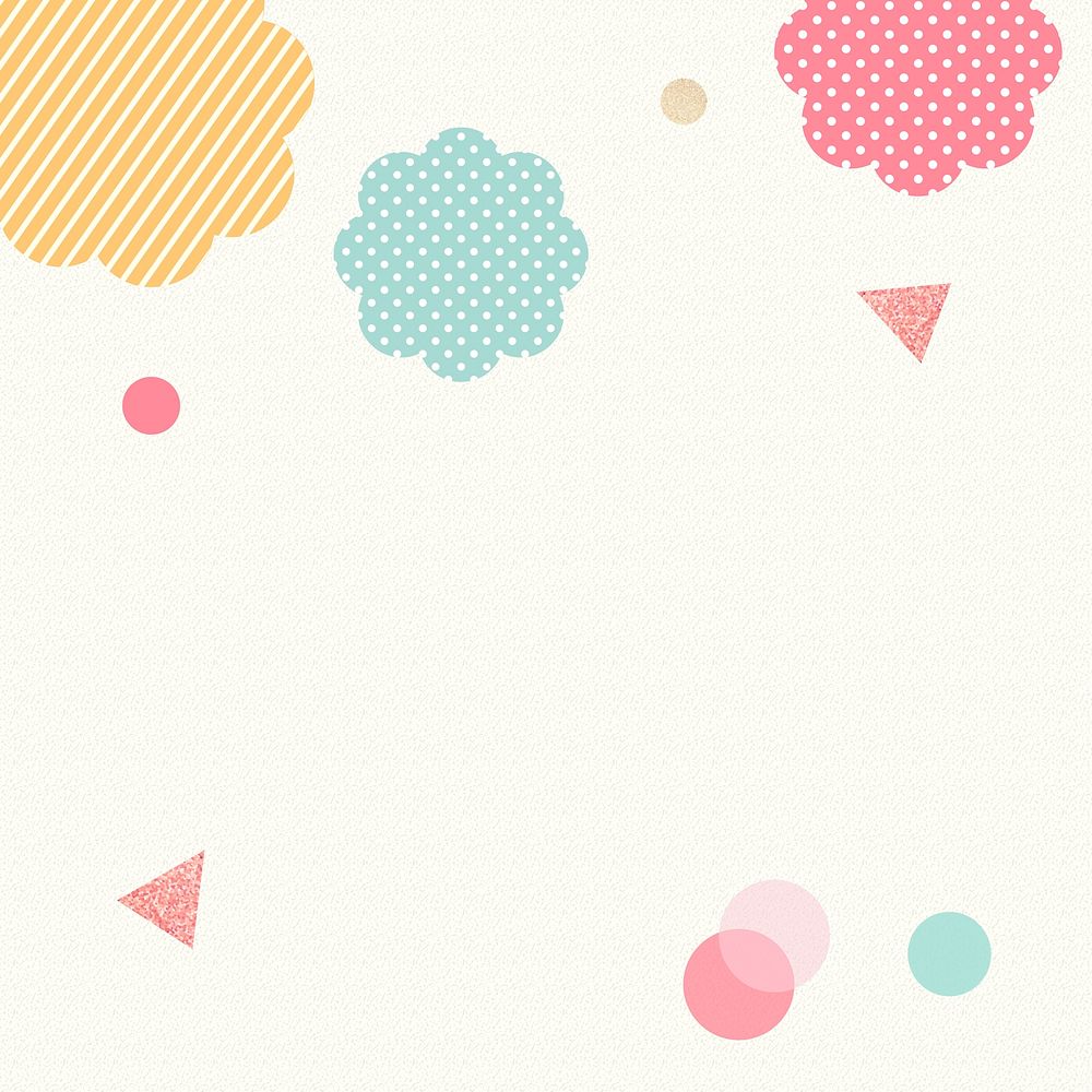 Cream geometric background, cute colorful patterns design vector